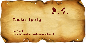 Mauks Ipoly névjegykártya